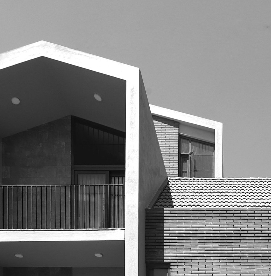 Elevation of the pitched house design