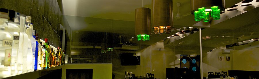 lounge design in bangalore - stylised ceiling light fixtures