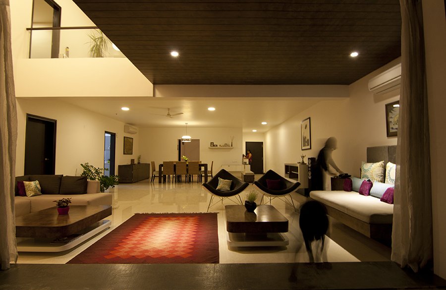 penthouse design in bangalore - lighted interiors