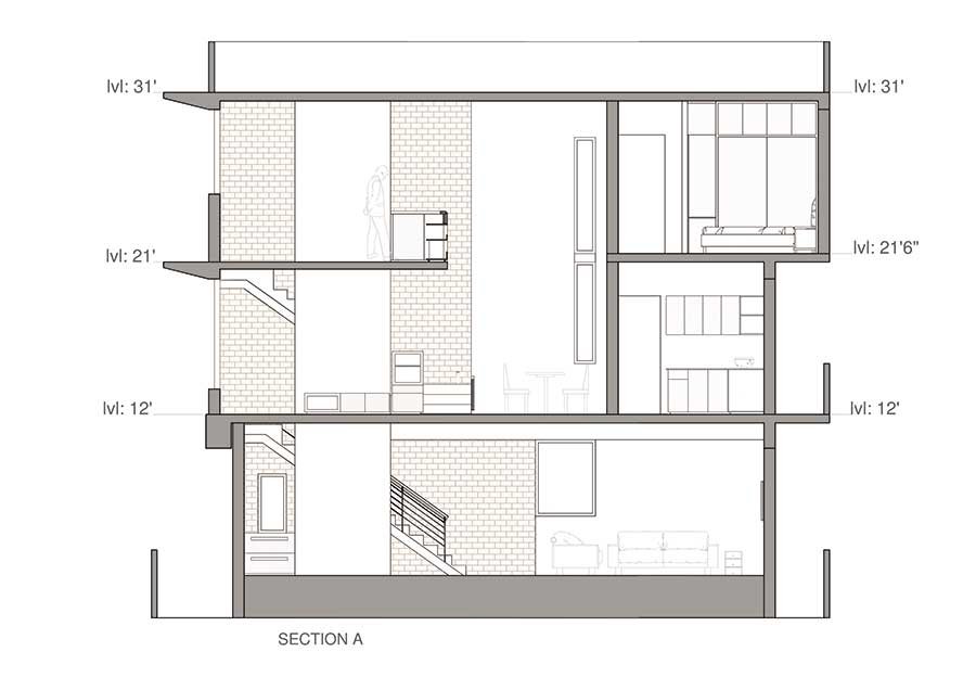 House floors layout - elevation