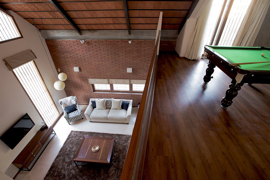 Top view from first floor - Living room interiors