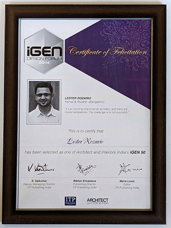 Architect Interiors India iGen 2014 Top 50 Young Architects (India)